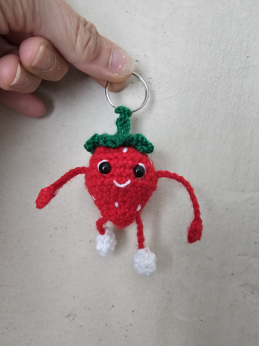Porte-clés Fraise au crochet 🍓
